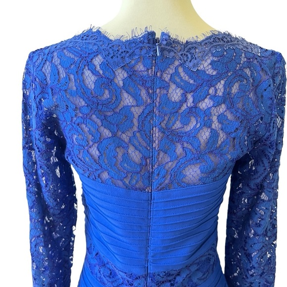 TADASHI SHOJI DRESS S BLOUSON FITTED LACE WEDDING MOTHER OF BRIDE GROOM  ELEGANT - Picture 7 of 12